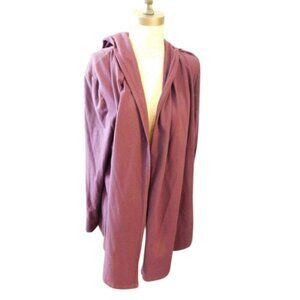 Women in Control Size XL Purple Hooded STRETCH Cardigan Knit Top